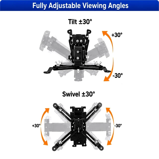 Alt view image 4 of 5 - HOIN Universal Projector Ceiling Mount,Adjustable Projector Mount,3-in-1