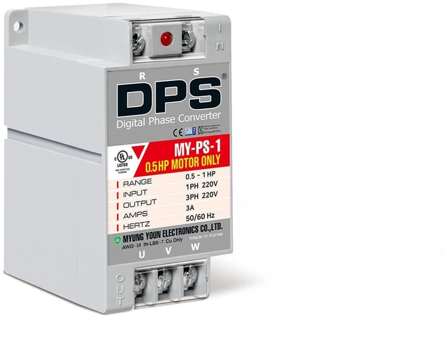 Main image of DPS Digital Phase Converter 1HP My-PS-1, Single to 3 Phase, 3A 200-240V