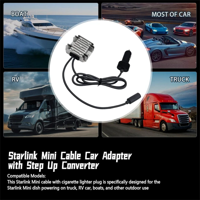 Alt view image 2 of 5 - SIDMILE Starlink Mini Cable Car Adapter with Step Up Converter