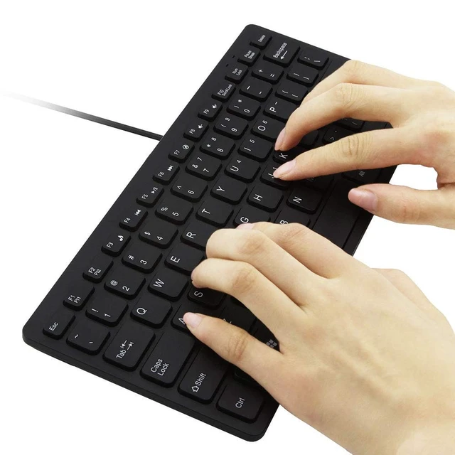 Alt view image 5 of 5 - SVJEFY Small Wired Keyboard for Mac (USB C Interface) -Mini Save Space, 78-Key Layout with 14 Media Hotkeys, Type C Slim Compact USB C Keyboard for MacBook, Mac mini/Pro, i-Pad, i-Phone Laptop-Black