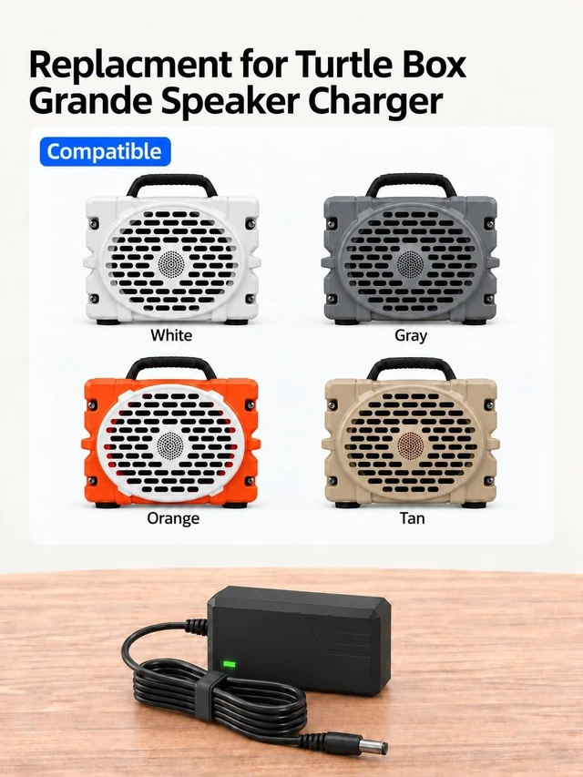 Alt view image 2 of 5 - 20V Charger Fit for Turtlebox Grande: Loud Outdoor Portable 5.4 Speaker: UL Safety Certified, 6ft Rugged Outdoor Replacement Charging Cord with LED Indicator, GQ48-200300-AU, Accessories