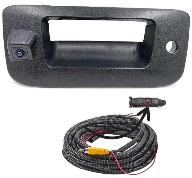 Main image of Canying Car Tailgate Handle Backup Rear View Reverse Camera for 2007-2013 Chevrolet Chevy Silverado GMC Sierra 1500 2500 3500 HD Reversing Parking Aftermarket Camera with RCA Connector