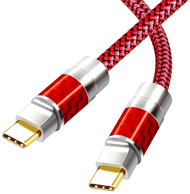 Main image of YOTETION Type C to C 15FT Cable, 4K60HZ GEN2x2(Data usb2.0),Type C Video Output from USB3.2/ USB4.0& Sync for Xreal MacBook Pro iPad Pro iPhone 15/16/17 Pro Galaxy S22 Portable Monitor (Red)
