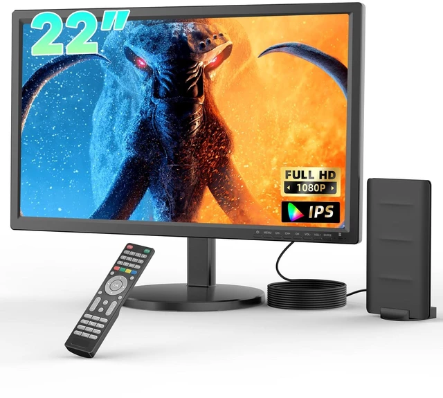 Main image of Erasiny 22 inch TV, Portable TV with Upgraded Antenna, HDMI/USB/AV Input