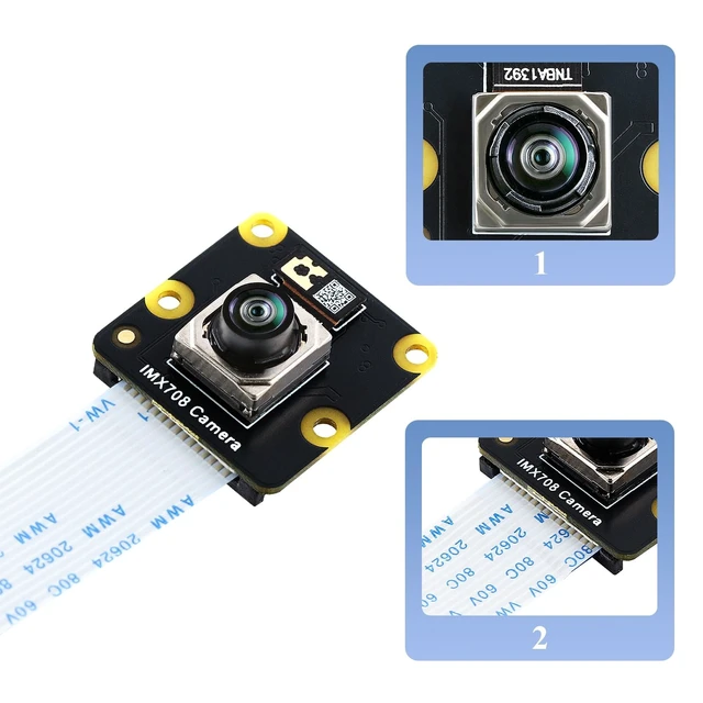 Alt view image 2 of 5 - IMX708 12MP Camera Module, Night Vision Camera (Noir) 120 FOV Auto-Focus, High Dynamic Range (HDR) Includes 15-15pin, 15-22pin Cable Compatible with Raspberry Pi 5/4B+/3B+/3B/Zero