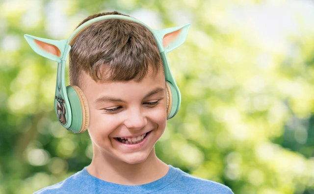 Alt view image 2 of 5 - eKids The Mandalorian and Grogu Bluetooth Headphones, Wireless Headphones with Microphone Includes Aux Cord, Designed for School, Home, or Travel