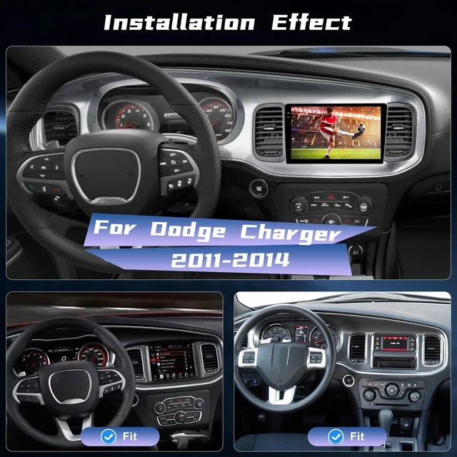 Alt view image 2 of 5 - 4+128G Car Radio for Dodge Charger 2011-2014 with Carplay and Android Auto