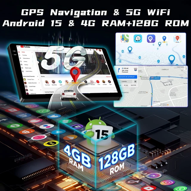 Alt view image 4 of 5 - 4+128G Car Radio for Dodge Charger 2011-2014 with Carplay and Android Auto