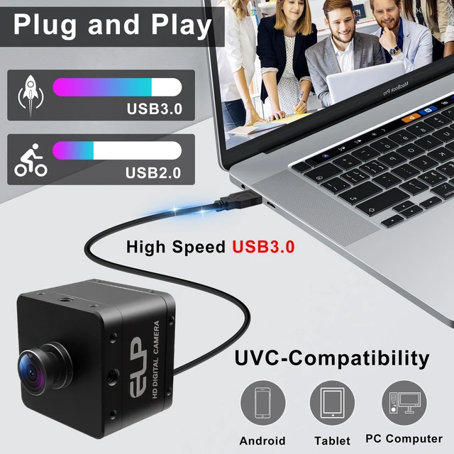 Alt view image 5 of 5 - QILOVE 5MP Global Shutter USB Camera, High Speed 60fps Webcam for Laptop