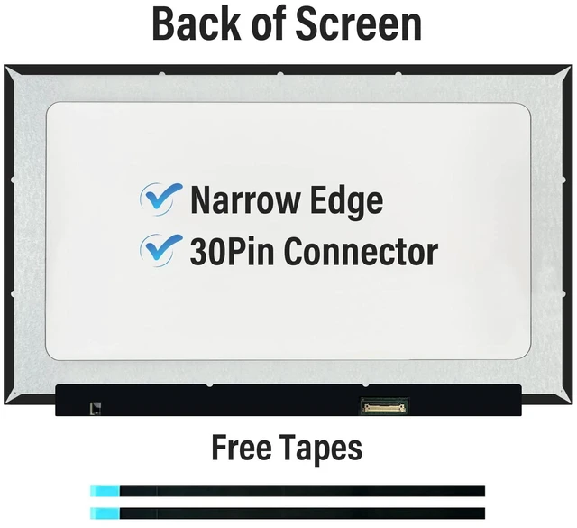 Alt view image 2 of 5 - TFTcenter NV156FHM-N61,NV156FHM-N35,NV156FHM-N48,NV156FHM-N67 Fit Screen Replacement for Lenovo ThinkPad T15 LCD Screen 15.6 inch FullHD 1920x1080 IPS 30Pin Laptop Display Panel (Non-Touch)