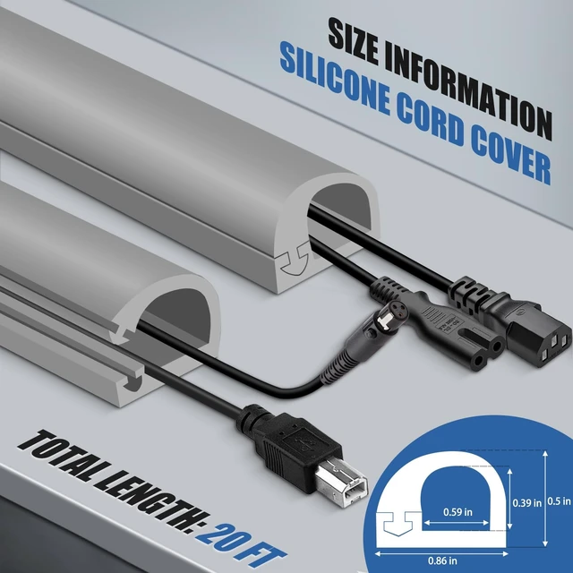 Alt view image 2 of 5 - EYAYEN Silicone Cord Covers for Wires on Wall Cord Hider Self-Adhesive