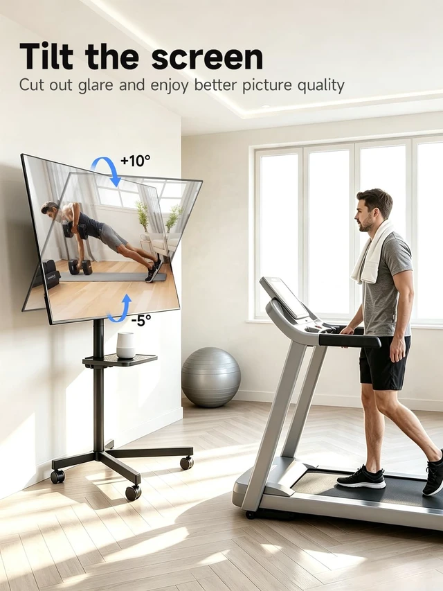 Alt view image 4 of 5 - Suptek Rolling TV Stand Height Adjustable for 23-55-65 Inch LCD LED TV