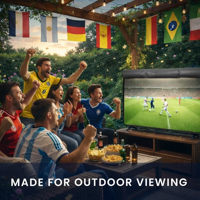 Alt view image 4 of 5 - kwmobile Outdoor TV Cover 32" TV Cover Outdoor - Television Case - Exterior Shield for Outside Storage with Zipper - Dark Grey