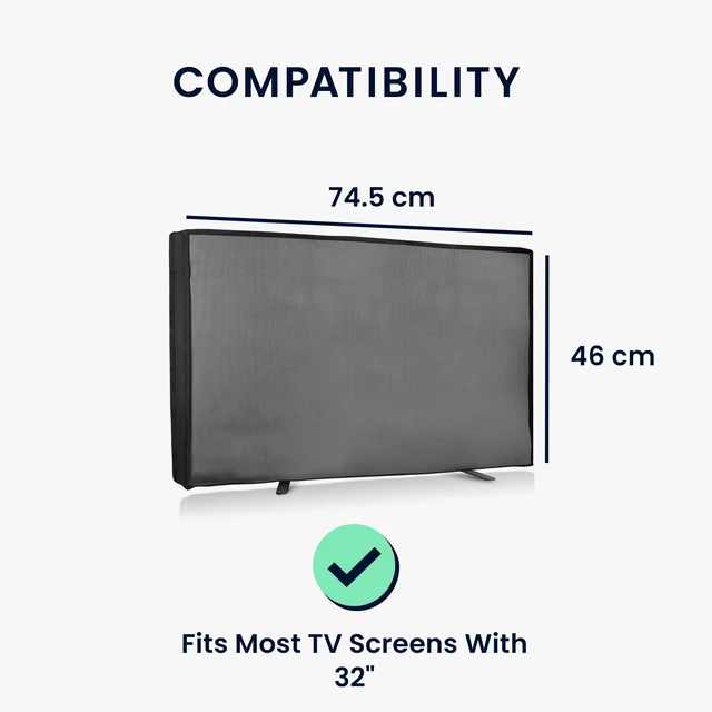 Alt view image 2 of 5 - kwmobile Outdoor TV Cover 32" TV Cover Outdoor - Television Case - Exterior Shield for Outside Storage with Zipper - Dark Grey