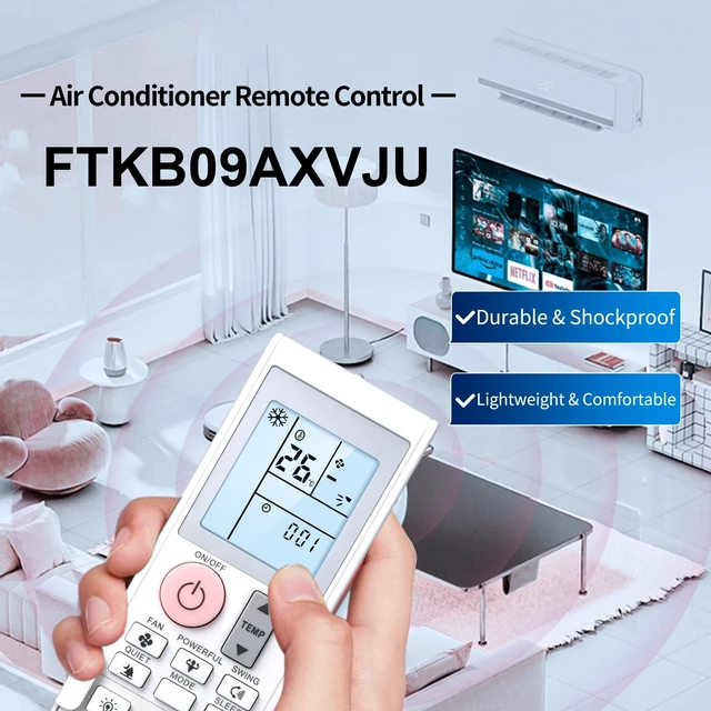 Alt view image 2 of 5 - New Replacement AC Remote Control for Maxwell, ACiQ, DAIKIN, Goodman Mini Split Air Conditioner, Fit for 2MX18AXVJU, RXNG09AXVJU, FTX24AXVJU (Wall Mounting Bracket/Display in Fahrenheit&Celsius)