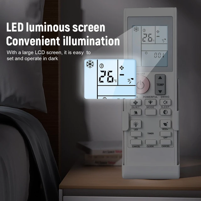 Alt view image 3 of 5 - New Replacement AC Remote Control for Maxwell, ACiQ, DAIKIN, Goodman Mini Split Air Conditioner, Fit for 2MX18AXVJU, RXNG09AXVJU, FTX24AXVJU (Wall Mounting Bracket/Display in Fahrenheit&Celsius)