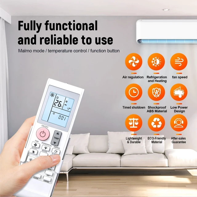 Alt view image 5 of 5 - New Replacement AC Remote Control for Maxwell, ACiQ, DAIKIN, Goodman Mini Split Air Conditioner, Fit for 2MX18AXVJU, RXNG09AXVJU, FTX24AXVJU (Wall Mounting Bracket/Display in Fahrenheit&Celsius)