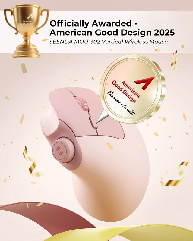 Alt view image 4 of 5 - seenda MOU-302 Wireless Bluetooth Ergonomic Vertical Mouse with Volume Knob