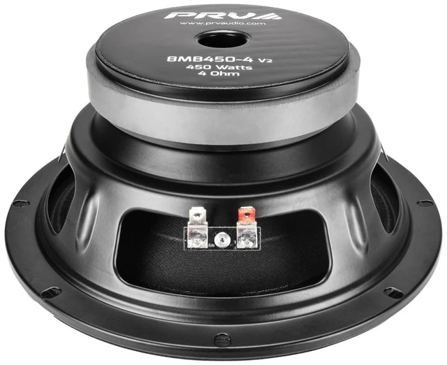 Alt view image 5 of 5 - PRV AUDIO 8 Inch Midbass Speaker 8MB450-4 v2, 450 Watts, 4 Ohm, 2 in Voice Coil, Loudspeaker for High Output Pro/Car Sound System (2 Speakers) Bundle
