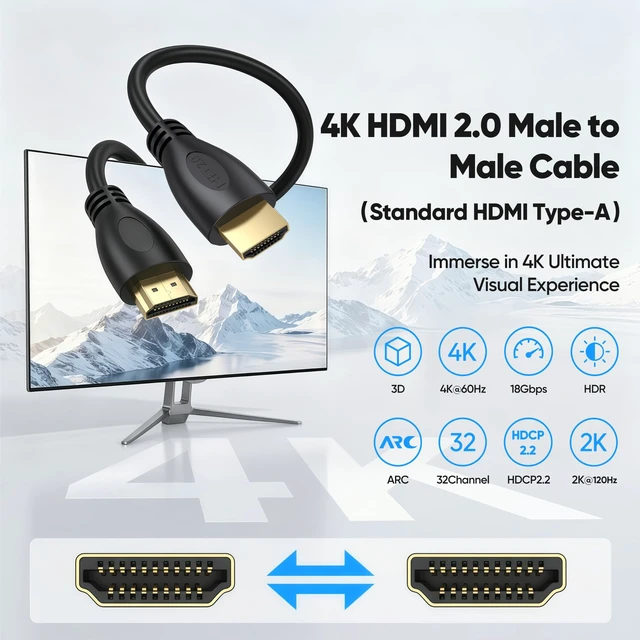 Alt view image 2 of 5 - 4K HDMI Cable 10FT/3M 10-Pack, HDMI 2.0 Cable 18Gbps, Flexible PVC Cable