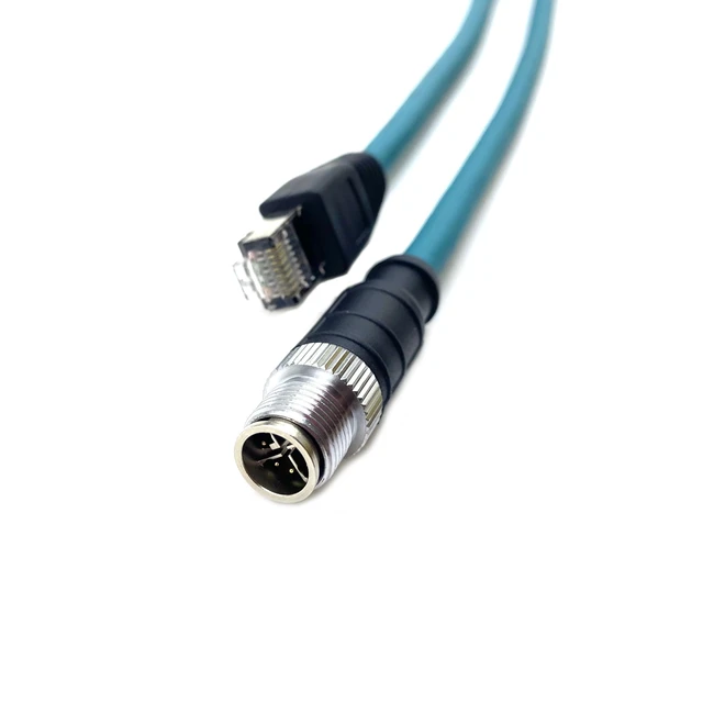 Alt view image 2 of 5 - fozuioh 6.56ft M12 8 Pin X Code Male to RJ45 Male Industrial Ethernet Cable, IP67 Waterproof High Flex Cat6 Shielded Field Wireable Cable Assembly for Automation Application 26AWG 2Meter