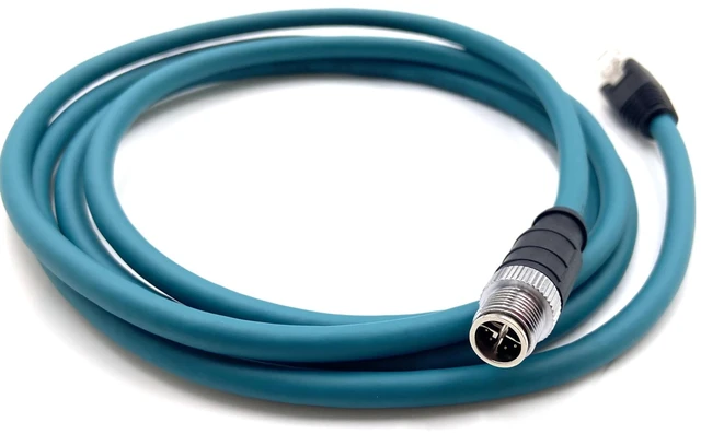 Main image of fozuioh 6.56ft M12 8 Pin X Code Male to RJ45 Male Industrial Ethernet Cable, IP67 Waterproof High Flex Cat6 Shielded Field Wireable Cable Assembly for Automation Application 26AWG 2Meter