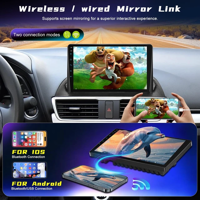 Alt view image 4 of 5 - Volxcereo Car Radio for Mazda 3 2014 2015 2016 2017 2018 2019 with Carplay