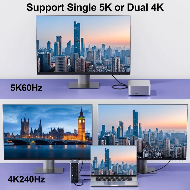 Alt view image 5 of 5 - 16K@60Hz Mini DisplayPort to DisplayPort 2.1 Cable 10FT, 80Gbps High Speed