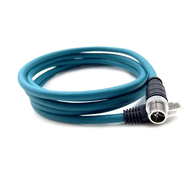 Alt view image 4 of 5 - fozuioh 6.56ft M12 8 Pin X Code Male to RJ45 Male Industrial Ethernet Cable, IP67 Waterproof High Flex Cat6 Shielded Field Wireable Cable Assembly for Automation Application 26AWG 2Meter