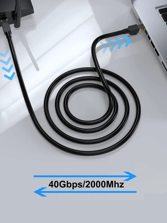 Alt view image 5 of 5 - Dacrown Cat 8 Ethernet Cable 200FT, 40Gbps 2000MHz High-Speed Network Cable
