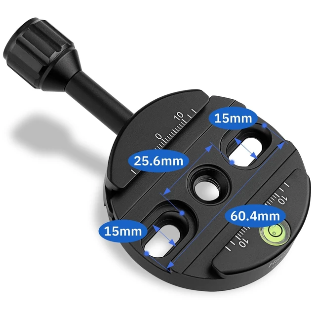 Alt view image 4 of 5 - Haoge 64mm Screw Knob Clamp Adapter Mount for Quick Release QR Plate Camera Tripod Ballhead Monopod Ball Head Fit Arca Swiss