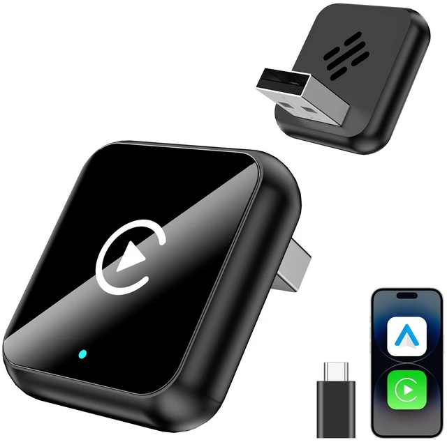Main image of Yurnlv 2-in-1 Wireless CarPlay Android Auto Adapter, Plug & Play CarPlay Adapter,Fast Auto Reconnect,Convert Wired to Wireless for Factory Cars,Wide Compatibility for Most Cars