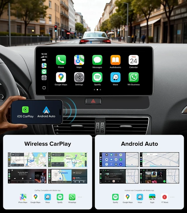 Alt view image 4 of 5 - 12.3" CarPlay Radio Upgrade for Audi Q5 SQ5 (09-17) with Multimedia MMI 3G