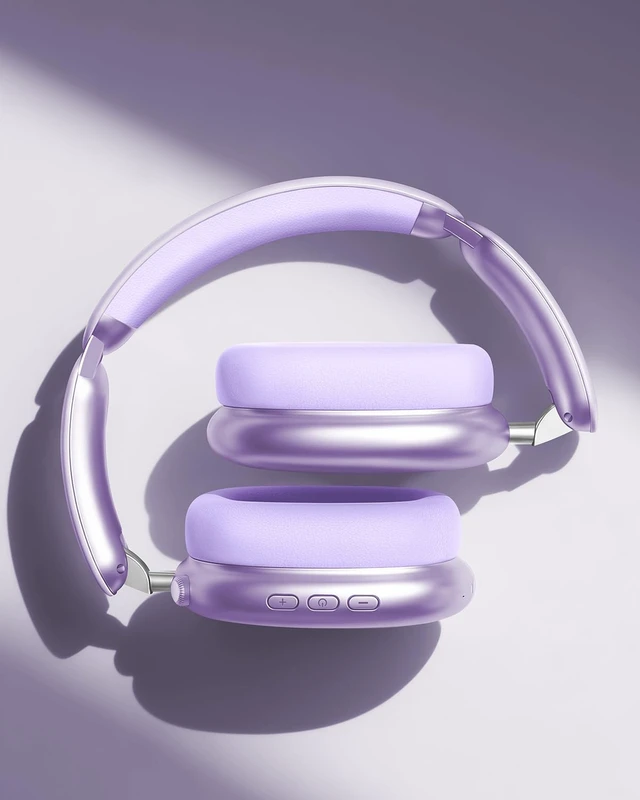 Alt view image 3 of 5 - Wentronic Y02 Active Noise Cancelling Wireless Headphones, Purple