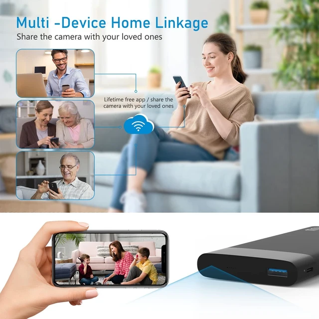 Alt view image 4 of 5 - LIZVIE Hidden Camera, Portable USB Cam with 1080P Motion Detection Alerts/SD Storage Surveillance Cam for Pet Home Security.