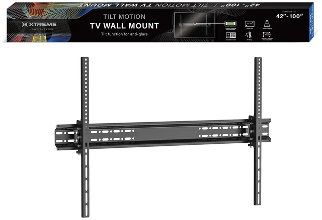 Main image of Xtreme Tilt TV Wall Mount for 42100 Inch TVs, Heavy Duty Low Profile Bracket Holds 154 lbs, Anti-Glare Tilt 08, Universal VESA 200x200950x600, Easy Install with Level