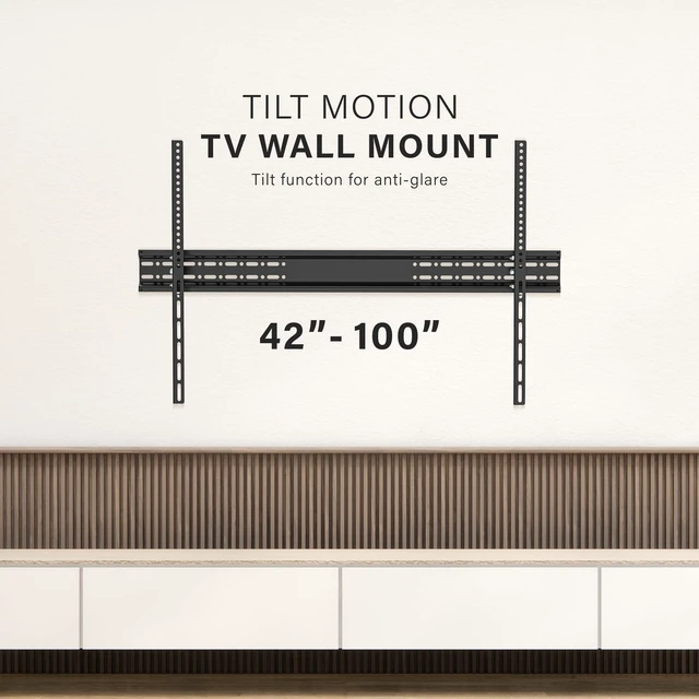Alt view image 3 of 5 - Xtreme Tilt TV Wall Mount for 42100 Inch TVs, Heavy Duty Low Profile Bracket Holds 154 lbs, Anti-Glare Tilt 08, Universal VESA 200x200950x600, Easy Install with Level