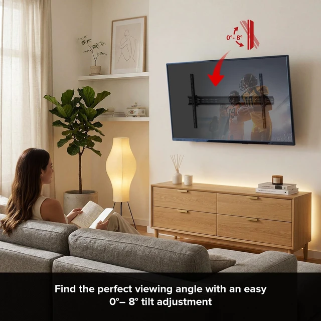 Alt view image 5 of 5 - Xtreme Tilt TV Wall Mount for 42100 Inch TVs, Heavy Duty Low Profile Bracket Holds 154 lbs, Anti-Glare Tilt 08, Universal VESA 200x200950x600, Easy Install with Level