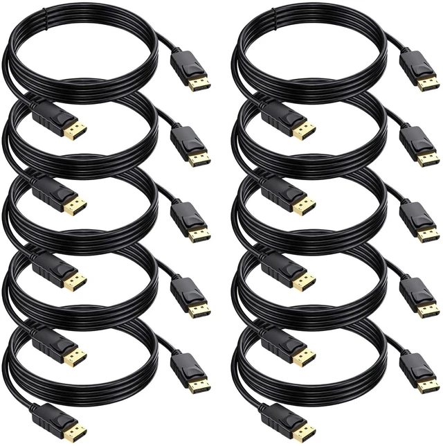Main image of 4K DisplayPort Cable 6FT 10-Pack,DP Display Port Gaming PC Cord 144/165Hz,