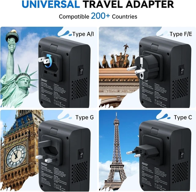 Alt view image 5 of 5 - DOACE 350W Voltage Converter US to Europe 220V to 110V Converter