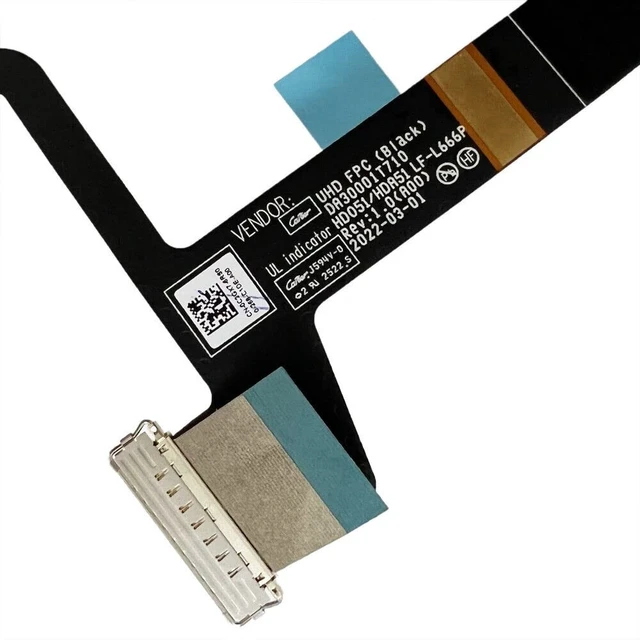 Alt view image 2 of 5 - Zahara UHD FPC 40Pin LCD Screen Video Display Cable for Dell XPS 15 9520
