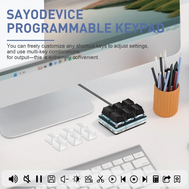 Alt view image 3 of 5 - Mini 6-Key Programmable Keyboard with Hotswappable Mechanical Switches