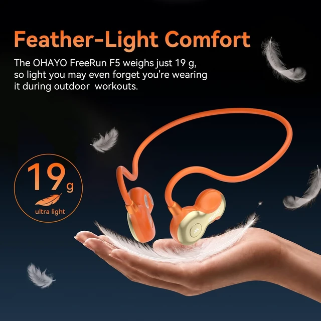 Alt view image 5 of 5 - OHAYO Open Ear Headphones, Bluetooth 6.0 Air Conduction Sports Earbuds, 19g