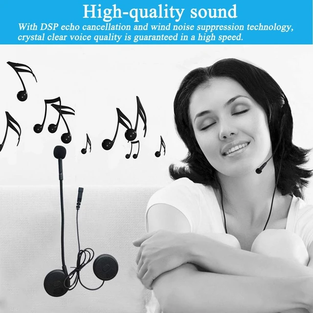 Alt view image 5 of 5 - QSPORTPEAK Motorcycle Helmet Wireless Bluetooth Headset Headphones for Helmets Wireless Headphones with Microphone Sound System for Motorcycle 0.27 inches Silm