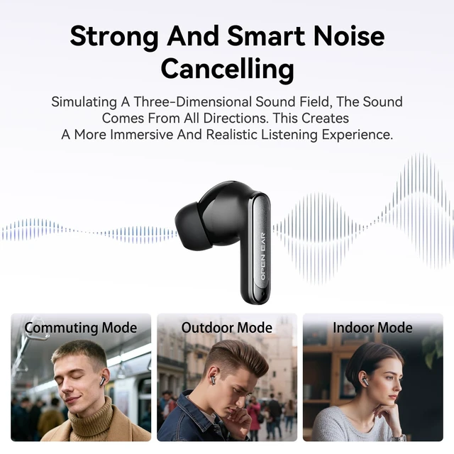 Alt view image 5 of 5 - AI Translation Earbuds in Real Time, 4-in-1 Language Translator Earbuds Support 150 Languages Translation Open Ear Headphones Device fit iOS & Android for Travel Business Learning MS106