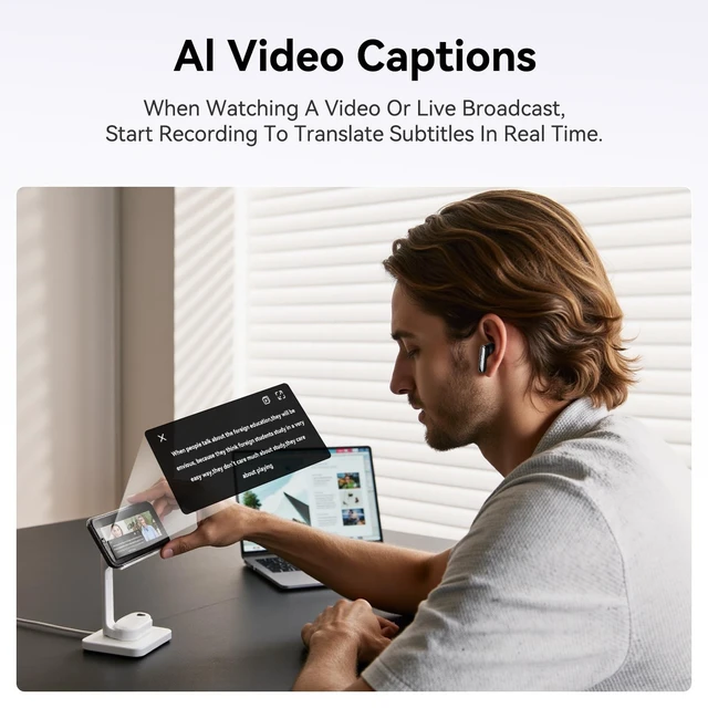 Alt view image 4 of 5 - AI Translation Earbuds in Real Time, 4-in-1 Language Translator Earbuds Support 150 Languages Translation Open Ear Headphones Device fit iOS & Android for Travel Business Learning MS106