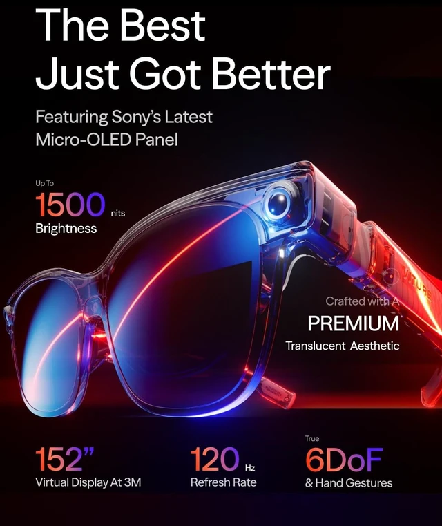 Alt view image 2 of 5 - VITURE Luma Ultra XR Glasses, 152'' 1500 Nits 6DoF AR Glasses