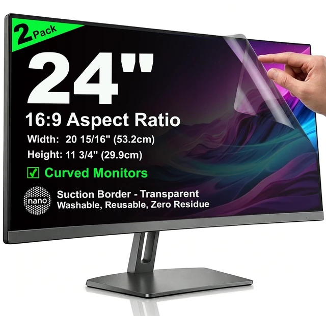 Main image of 2 Pack Nano Suction Border Privacy Screen for 24 Inch Computer Monitor