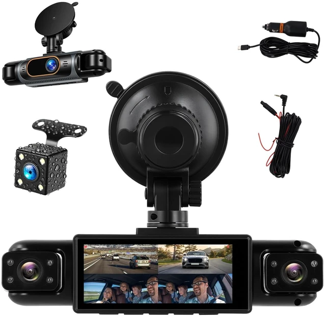 Main image of UNITOPSCI 360 4 Channel Dash Cam Front and Rear Inside Left Right, 3.16'' FHD 1080P IPS Dashcam Supports Reverse View Camera for Cars, Loop Recording, 24/7 Monitoring, Night Vision Fit for All Cars