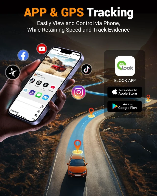 Alt view image 5 of 5 - 4K Dual Dash Cam with WiFi GPS, Voice Control, 4K+1080P Front and Inside Car Camera, UHD Night Vision, Dash Camera for Cars with 3" IPS Touch Screen, 24H Parking Mode, G-Sensor, 32GB Card